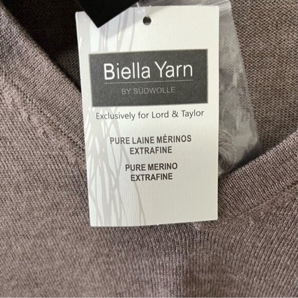 Lord & Taylor 100% Merino Wool V-Neck Sweater Size S - Picture 5 of 10